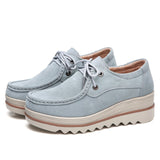 2019 Mulheres Primavera Apartamentos Sapatos Tênis de Plataforma Mulheres Sapatos de Camurça De Couro Sapatos Casuais Mulheres Mocassins Deslizar Sobre Mocassins Trepadeiras