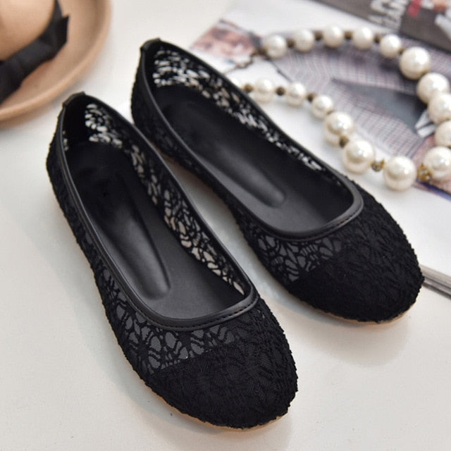 2019 nova mulheres flats shoes ballet flats deslizamento de Moda em sapatos recortes mulheres sapatos baixos doce oco sapatos femininos de verão sapatos casuais