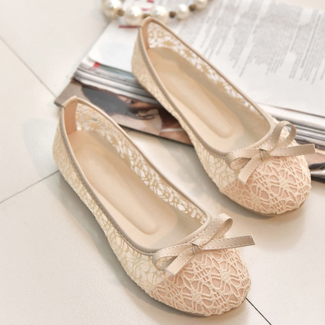 2019 nova mulheres flats shoes ballet flats deslizamento de Moda em sapatos recortes mulheres sapatos baixos doce oco sapatos femininos de verão sapatos casuais
