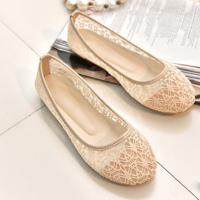 2019 nova mulheres flats shoes ballet flats deslizamento de Moda em sapatos recortes mulheres sapatos baixos doce oco sapatos femininos de verão sapatos casuais