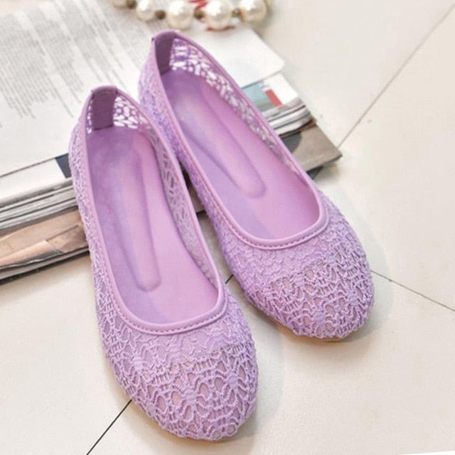 2019 nova mulheres flats shoes ballet flats deslizamento de Moda em sapatos recortes mulheres sapatos baixos doce oco sapatos femininos de verão sapatos casuais