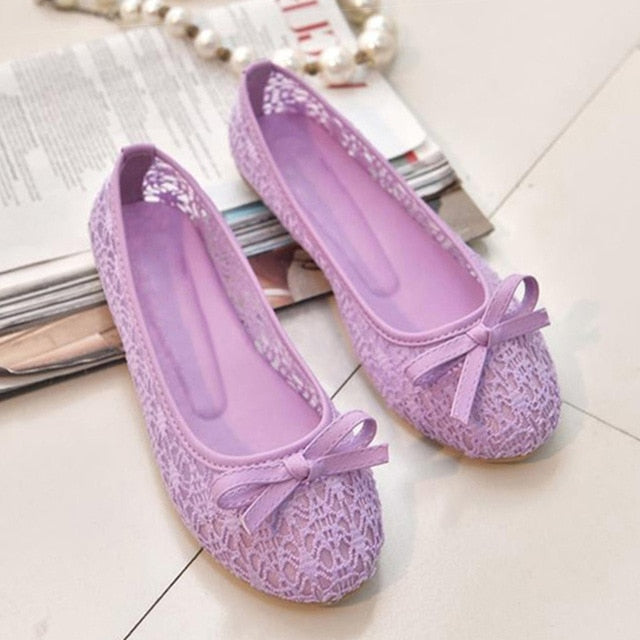 2019 nova mulheres flats shoes ballet flats deslizamento de Moda em sapatos recortes mulheres sapatos baixos doce oco sapatos femininos de verão sapatos casuais