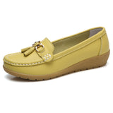 Apartamentos primavera Mulheres Sapatos Mulheres Apartamentos Mocassins de Couro Genuíno Deslizamento Em Mocassins Mocassins Femininos Sapatos Plus Size das Mulheres 35 -44