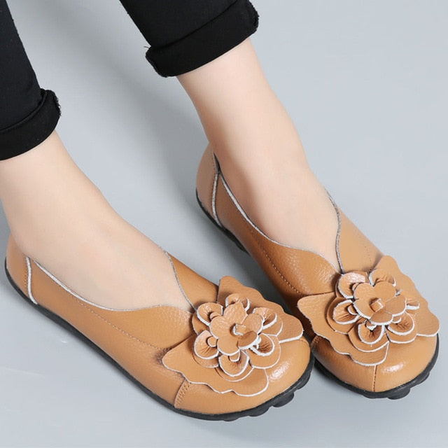 Mulheres Designer de Sapatos Baixos Mulheres Sapatos de Couro Genuíno Das Mulheres Sapatas Das Senhoras Mocassins Mulheres Sapatos Casuais Zapatos Mujer Tamanho 35- 44
