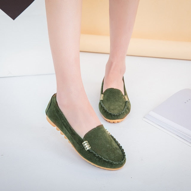 Plus Size 35-43 Mulheres Apartamentos sapatos Mocassins 2019 Cores Doces Slip on Flat Shoes Ballet Flats Senhoras Confortáveis sapato zapatos mujer