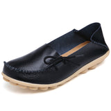 Plus Size 35-44 Mulheres Sapatos de Couro Genuíno 2017 Moda Primavera Suave Lace-up Casual Sapatos Rasos Peas não-Deslizamento Sapatos Ao Ar Livre