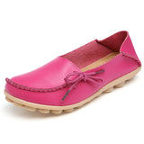 Plus Size 35-44 Mulheres Sapatos de Couro Genuíno 2017 Moda Primavera Suave Lace-up Casual Sapatos Rasos Peas não-Deslizamento Sapatos Ao Ar Livre