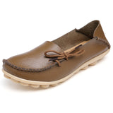 Plus Size 35-44 Mulheres Sapatos de Couro Genuíno 2017 Moda Primavera Suave Lace-up Casual Sapatos Rasos Peas não-Deslizamento Sapatos Ao Ar Livre