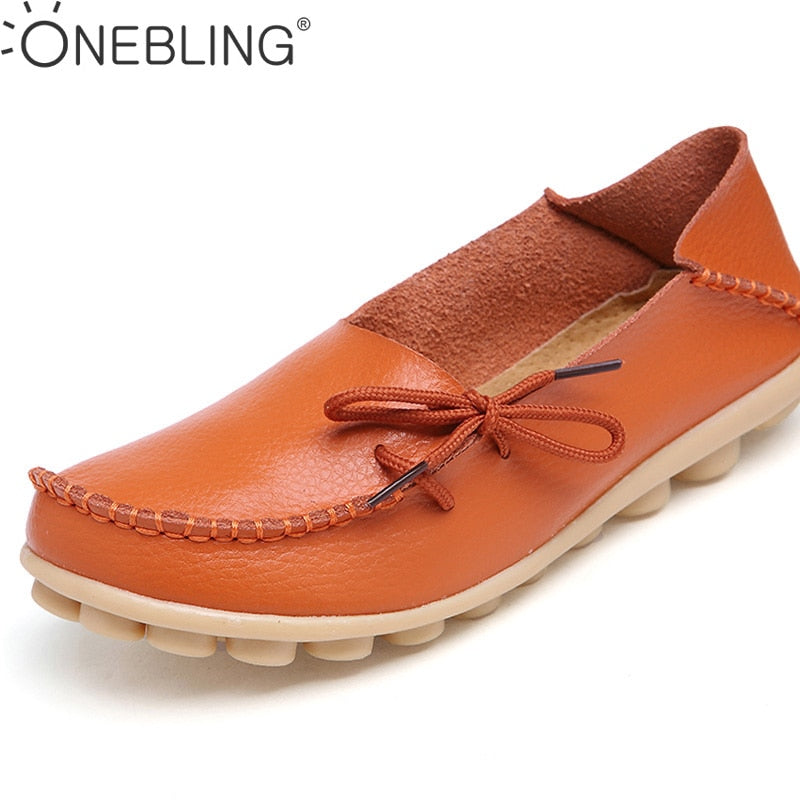 Plus Size 35-44 Mulheres Sapatos de Couro Genuíno 2017 Moda Primavera Suave Lace-up Casual Sapatos Rasos Peas não-Deslizamento Sapatos Ao Ar Livre