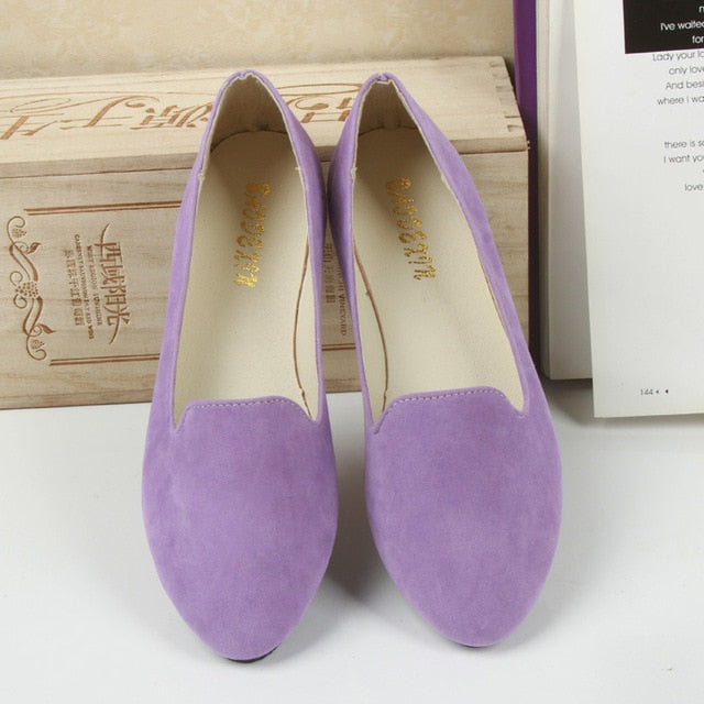 Plus Size Mulheres Sapatos Flats Mulher Doce Cor Primavera Outono Sapatas Lisas Das Mulheres Mocassins Zapatos Mujer Sapatos de Verão Size35-43