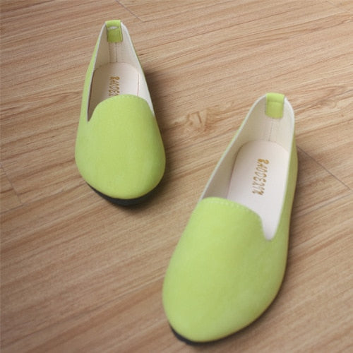 Plus Size Mulheres Sapatos Flats Mulher Doce Cor Primavera Outono Sapatas Lisas Das Mulheres Mocassins Zapatos Mujer Sapatos de Verão Size35-43