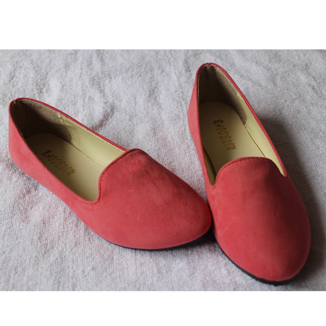 Plus Size Mulheres Sapatos Flats Mulher Doce Cor Primavera Outono Sapatas Lisas Das Mulheres Mocassins Zapatos Mujer Sapatos de Verão Size35-43
