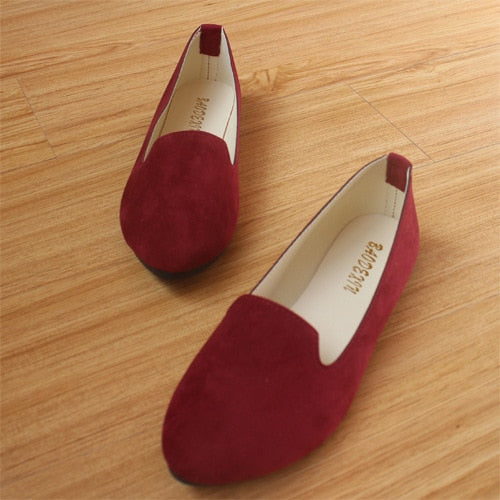 Plus Size Mulheres Sapatos Flats Mulher Doce Cor Primavera Outono Sapatas Lisas Das Mulheres Mocassins Zapatos Mujer Sapatos de Verão Size35-43
