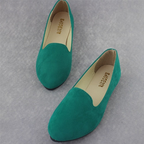 Plus Size Mulheres Sapatos Flats Mulher Doce Cor Primavera Outono Sapatas Lisas Das Mulheres Mocassins Zapatos Mujer Sapatos de Verão Size35-43