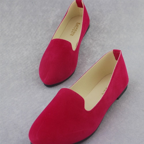 Plus Size Mulheres Sapatos Flats Mulher Doce Cor Primavera Outono Sapatas Lisas Das Mulheres Mocassins Zapatos Mujer Sapatos de Verão Size35-43