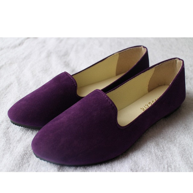Plus Size Mulheres Sapatos Flats Mulher Doce Cor Primavera Outono Sapatas Lisas Das Mulheres Mocassins Zapatos Mujer Sapatos de Verão Size35-43