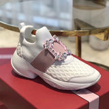 Prova Perfetto New air mesh cristal Formadores creeper sneakers mulheres sapatos casuais sapatos de plataforma fundo grosso strass tenis feminino