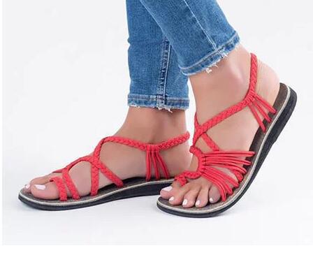 Sandálias das mulheres Plus Size 35-43 Confortável Mulher Sapatas do Verão Estilo Roma Sapatos de Praia Feminino Sandálias Planas Senhoras Chaussures femme