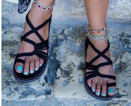 Sandálias das mulheres Plus Size 35-43 Confortável Mulher Sapatas do Verão Estilo Roma Sapatos de Praia Feminino Sandálias Planas Senhoras Chaussures femme