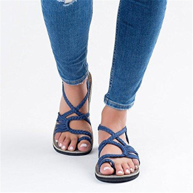Sandálias das mulheres Plus Size 35-43 Confortável Mulher Sapatas do Verão Estilo Roma Sapatos de Praia Feminino Sandálias Planas Senhoras Chaussures femme