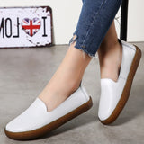 Sapatas das mulheres Brancas de Couro Genuíno Sapatos Para As Mulheres Mocassins Macios Mocassin Femme Couro Oxford Shoes Slip On Casual Flat Shoes
